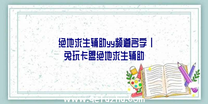 「绝地求生辅助yy频道名字」|兔玩卡盟绝地求生辅助